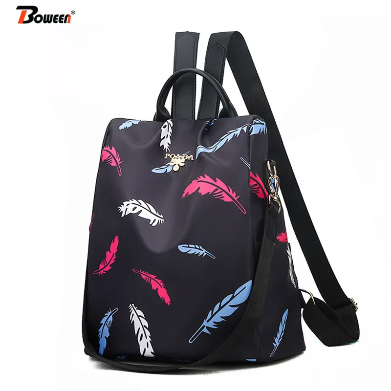 

printing Backpack Women Oxford School bagpack for girls teenagers Preppy Style Antid Theft Back Pack Youth Back Bag 2019 new
