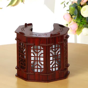 

Retro Wooden Multifunctional Tissue Box Roll Paper Storage Box Paper Rack Desk Organizer Office Desktop Table Holder Organizer