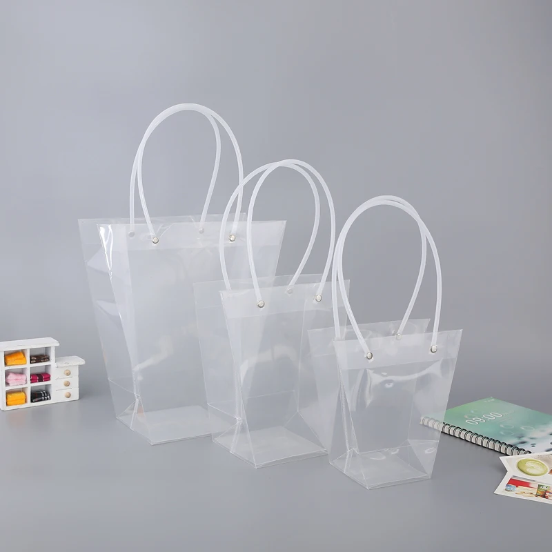 

10pcs/lot Transparent Plastic Bag Ins Popular Bag Cake Package Wedding Gift Bag Flower Packing Bag