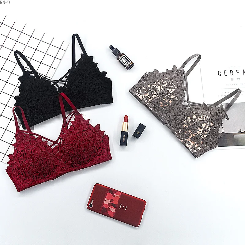 

Sexy Bra 2019 Women Seamless Underwear Lace Bralette Sexy Lingerie Underwear Sexy Girls Bra Strap Padded Bras for Women