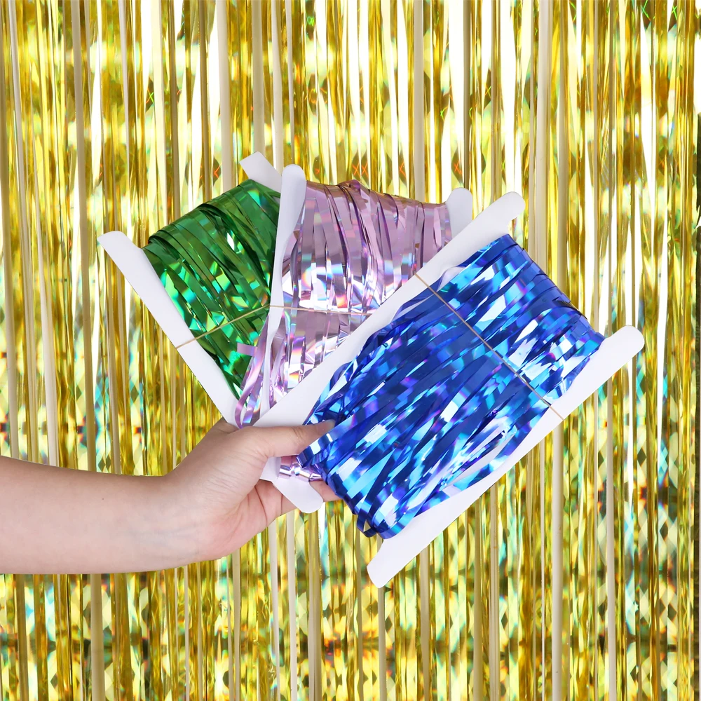 

Gold Backdrop Birthday Party Decorations Adult Unicorn Party Foil Curtain Glitter Wedding Backdrop Party Wall Tinsel Curtain