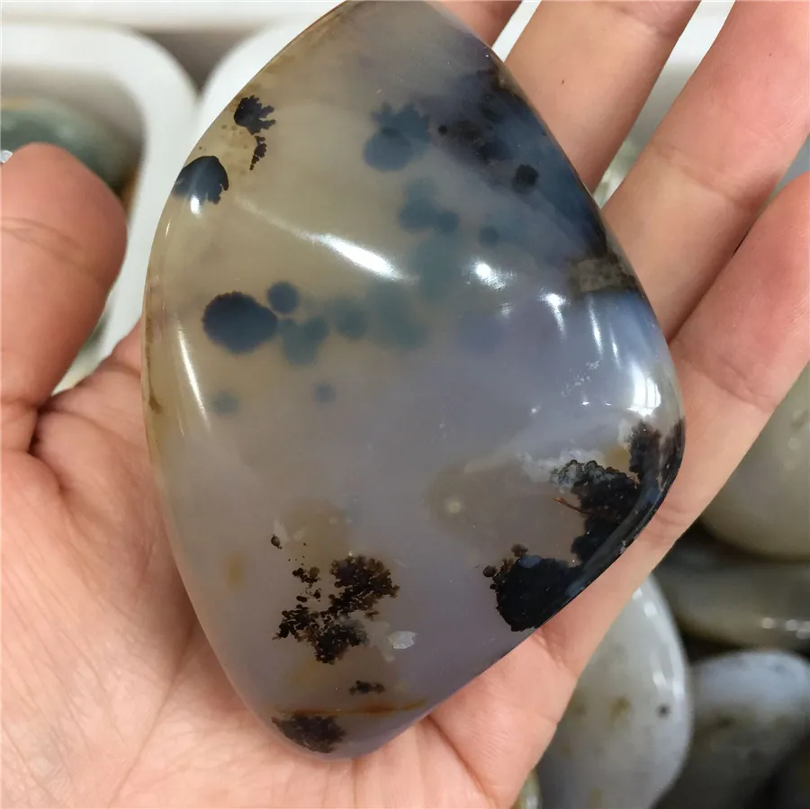 Special offer 200g pretty natural sea grass agate tumbled stones and