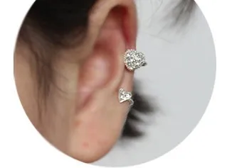 

Hot Korean Boutique Fashion Refinement Mini Joker Lady Style Over Drilling Love Heart No Pierced U-ear Clip Ear Cuff LM-C157