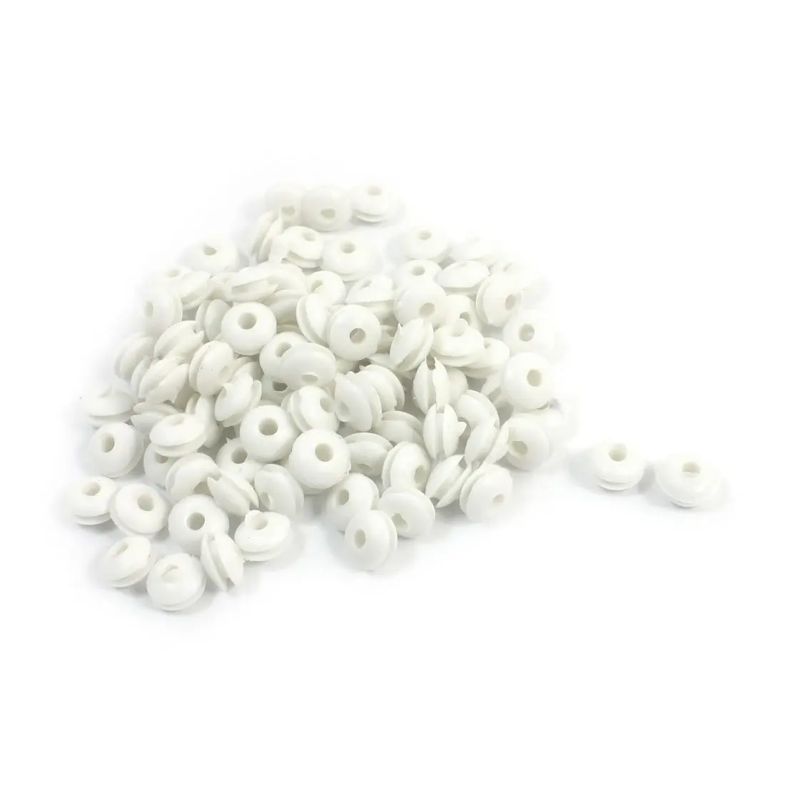 

100 Pieces 3mm x 8mm White Rubber Cable Tie Ring Joint for RC Plane