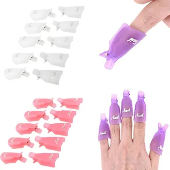 

Nail Art Nail Polish Remover Soak Off Clip Cap UV Gel Polish Remover Wrap Nail Tool Plastic Acrylic Clip TN