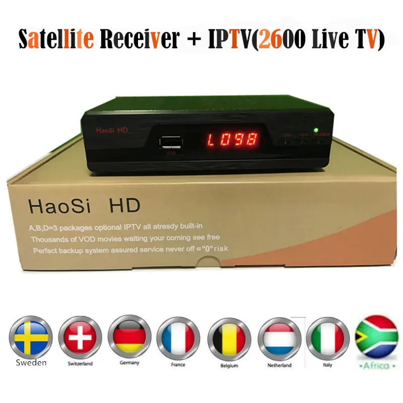 

1 Year Europe France Sweden iptv decoder Linux cccam satellite receiver with 2600 Live TV Sport Moives News Kid free shipping