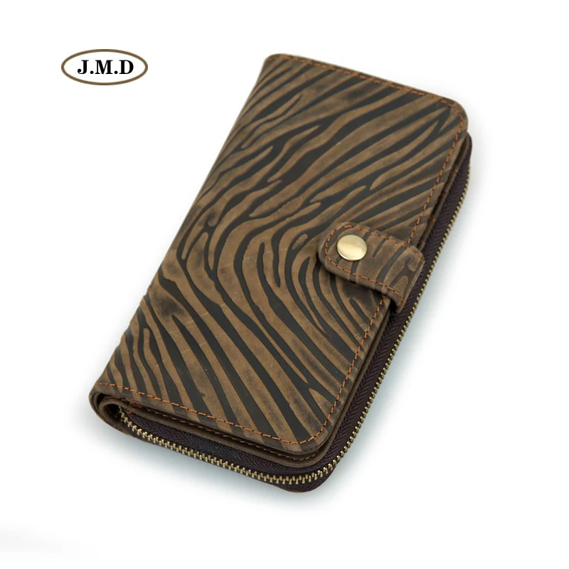 

J.M.D Genuine Leather New Style Unique Design Pattern Fashion Female Wallet Long Purse Card Money Holder Clutch Bag 8126-1R