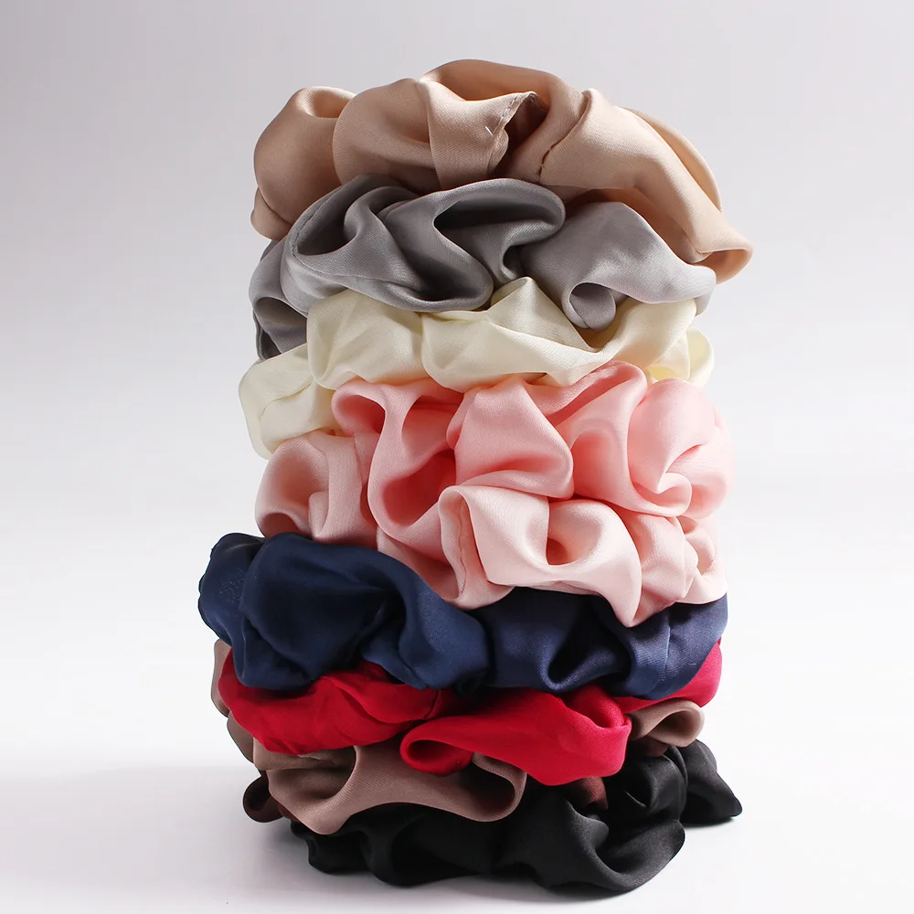 

New Satin Hair Scrunchies Stretch Scrunchie Women Elastic Hair Bands Girls Headwear Solid Ponytail Holder Silky Haar Accessoires