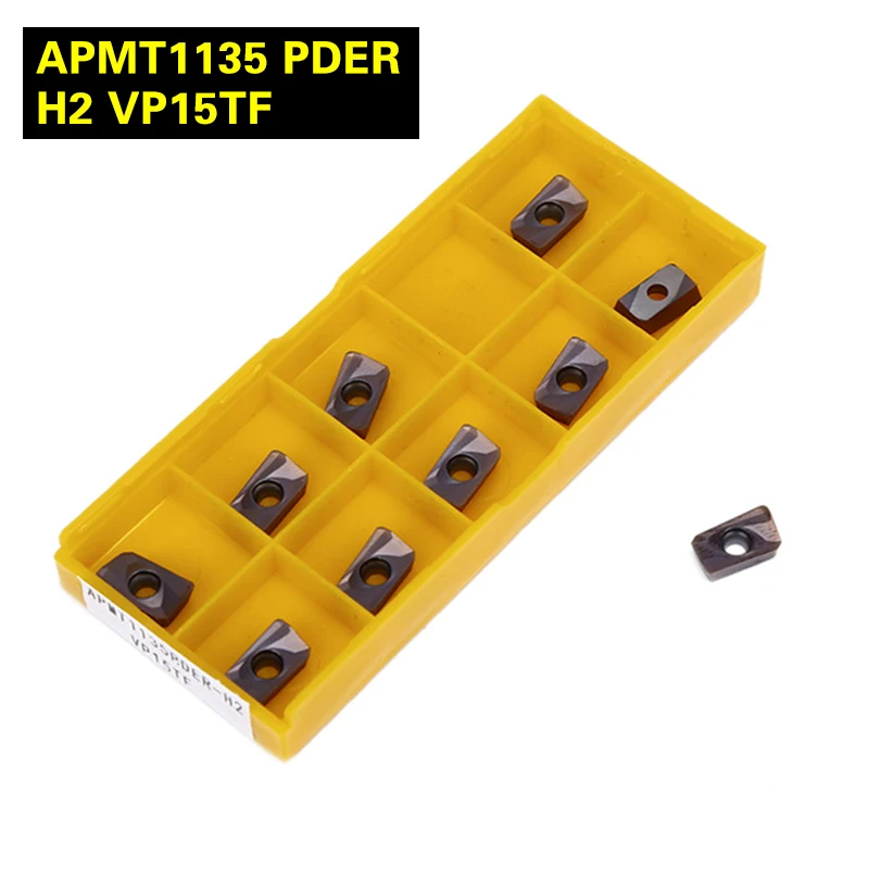 

20PCS Carbide Insert APMT 1135 PDER H2 VP15TF R0.8 Face Mill Lathe Milling CNC Tools Milling Cutter APMT1135