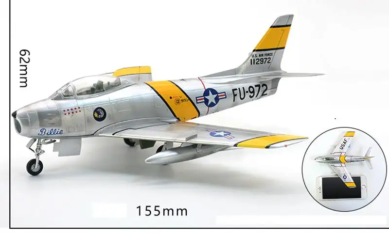 Предварительно построенный 1/72 F-86 Sabre транспонный реактивный метальный истребитель F-86F самолет хобби Коллекционная готовая пластиковая