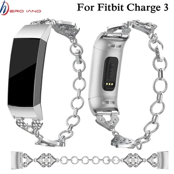 

NEW Chains Watchband Stainless Steel Bracelet Band wrist Strap For Fitbit Charge 3 4 Watch Band Wristband Metal Smart Watch Band