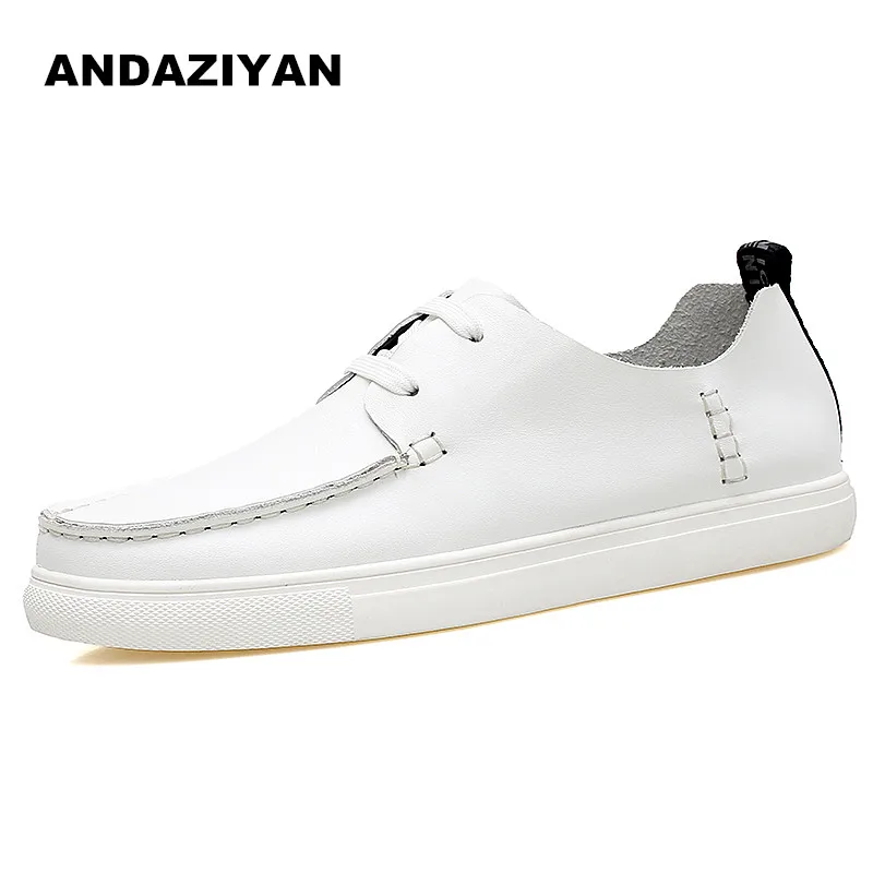 

Men's casual shoes men Korean version of the first layer of leather soft surface soft bottom tie youth