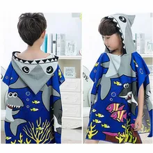 Детское банное полотенце с капюшоном для детей от 2 до 8 лет, хлопковое мягкое пончо, полотенце для купания, пляжный бассейн