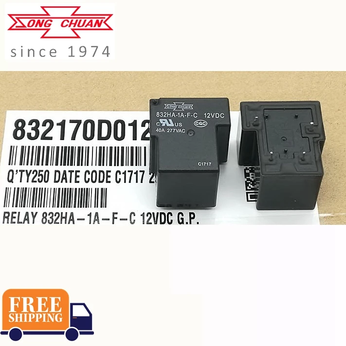 10 шт. SONGCHUAN T90 реле 832HA-1A-F-C 12VDC 24VDC 12В 24В 4PIN 40A абсолютно новые и оригинальные |