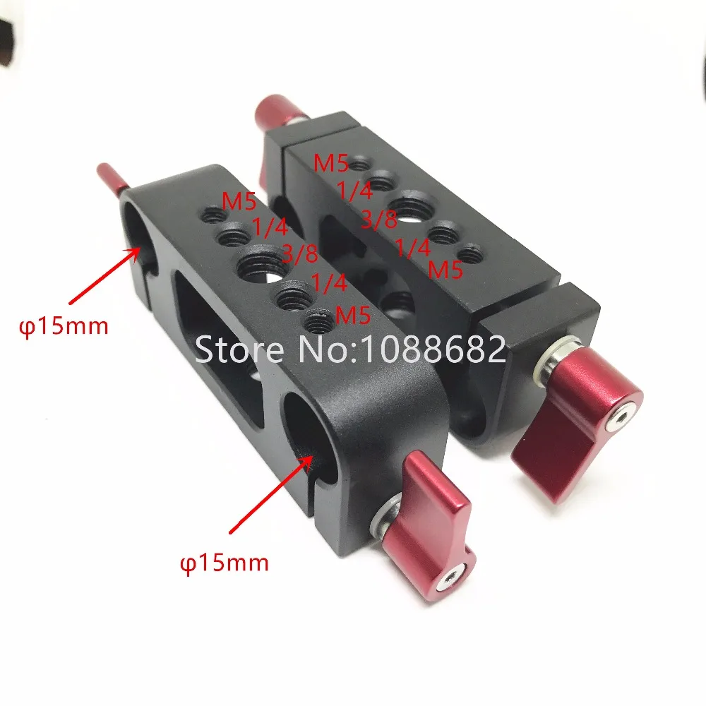 Camera Cage Kit 15mm Rod Rig Clamp Double Hole with 14 and 38 Telephoto Lens Holder Photography System Accessories (3)