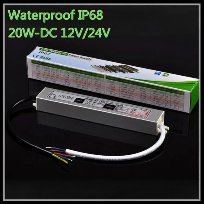 DC12V 24V 20W водонепроницаемый ip68 электронный светодиодный драйвер адаптер для