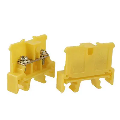 

2 Pcs Side Plug Screw Terminal Block Wire Connector Yellow