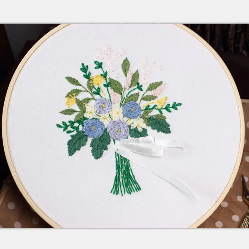 DIY цветок круглый набор вышивки рукоделие вышивка искусство шитье ремесла Домашнее украшение - Цвет: 20