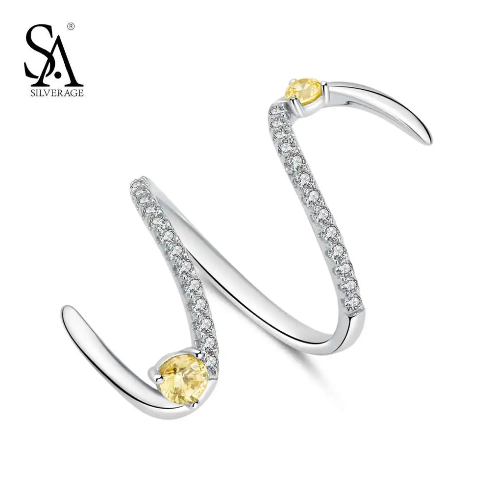 

SA SILVERAGE Authentic 925 Sterling Silver Fireworks Rings for Women Unique Fine Jewelry Silver Rings 2018 Gift