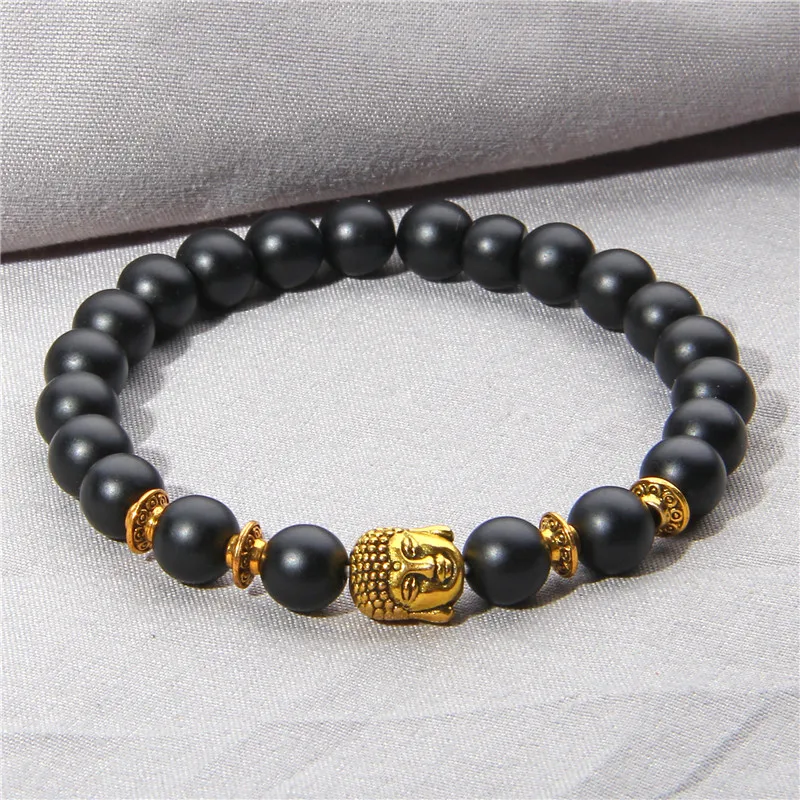 

Fashion Buddha Head Bracelet Buddha beads Bracelets Bangles Charm Pava CZ Natural Stone Bracelet For Men Women Bead Jewelry