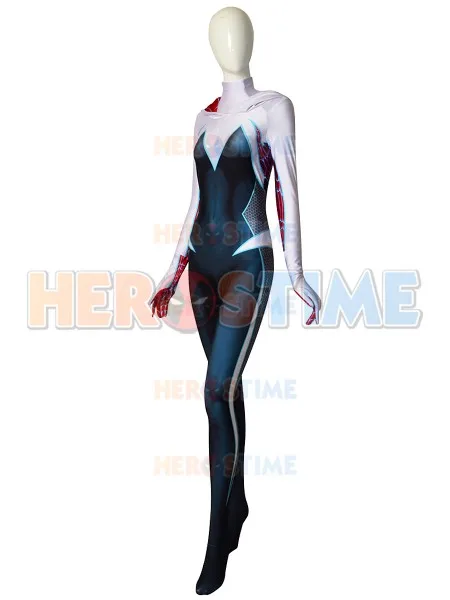 Spider-Verse Gwen Stacy Ghost Spider Cosplay Costume Spandex Bodysuit for Women