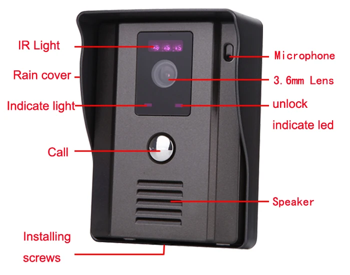 " цветной видеодомофон дверной домофон ИК камера ночного видения дверной звонок комплект для квартиры
