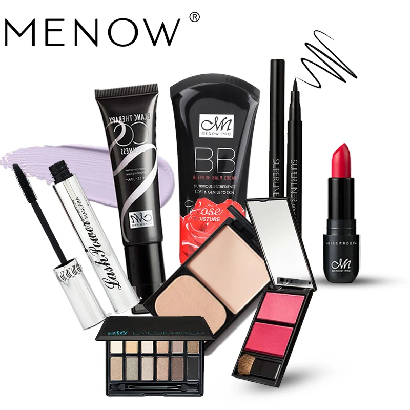 

MENOW Set Eyeshadow & Blush & Lipstick & Mascara & Eyeliner & BB Cream & Foundation & CC Cream Cosmetics