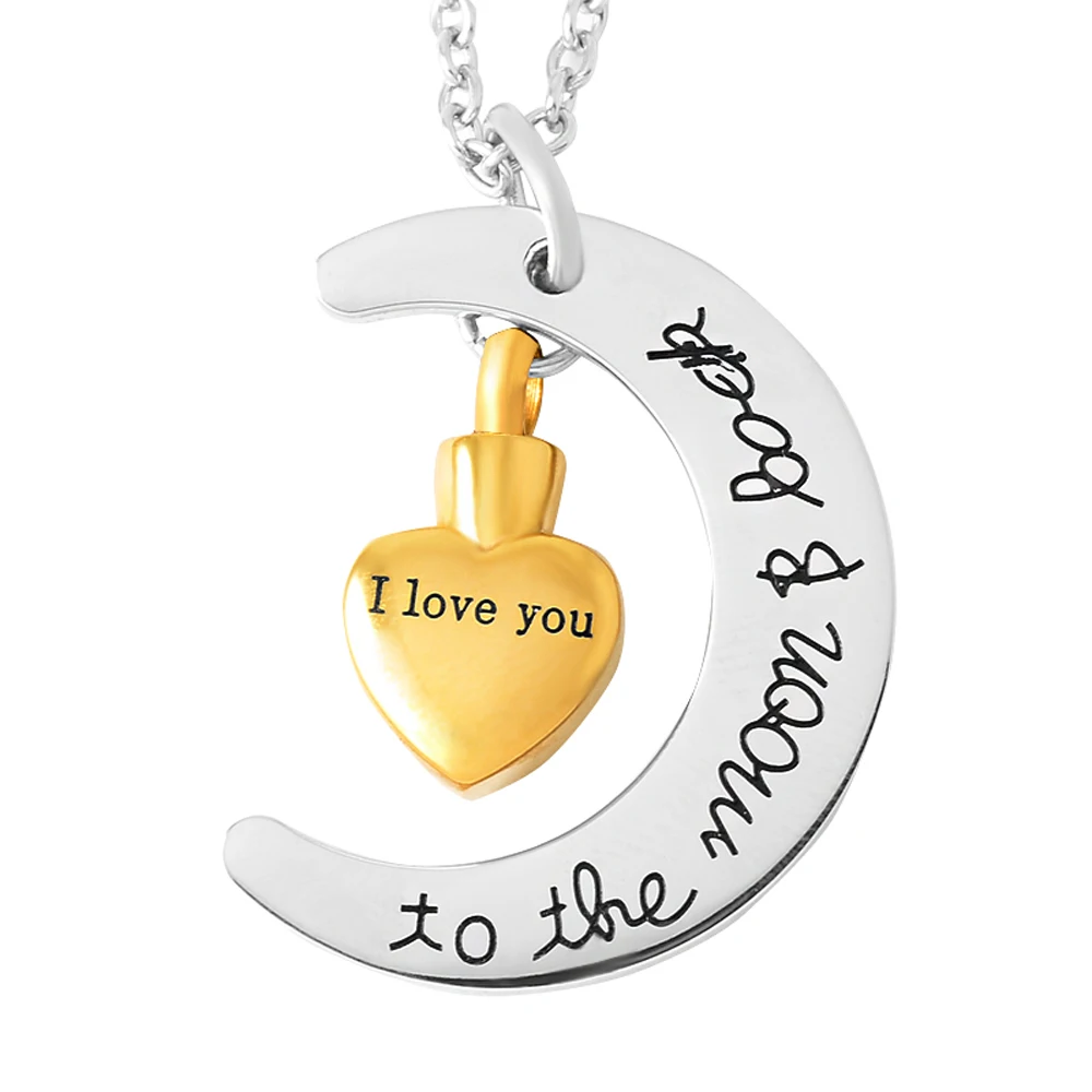 MJD9497 памятный сувенир I Love You To The Moon &amp Back Urn Ожерелье Подвеска ювелирное изделие