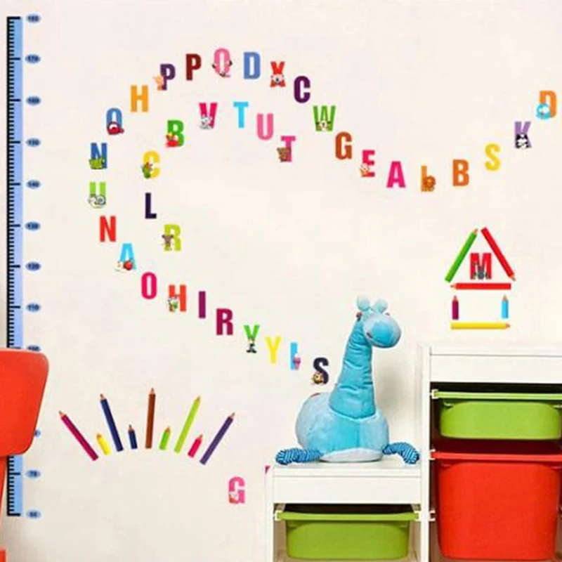 

Zs Sticker 180*80 cm / 71*31 inch letters wall stickers kids room wall decals alphabet vinyl Height gauge