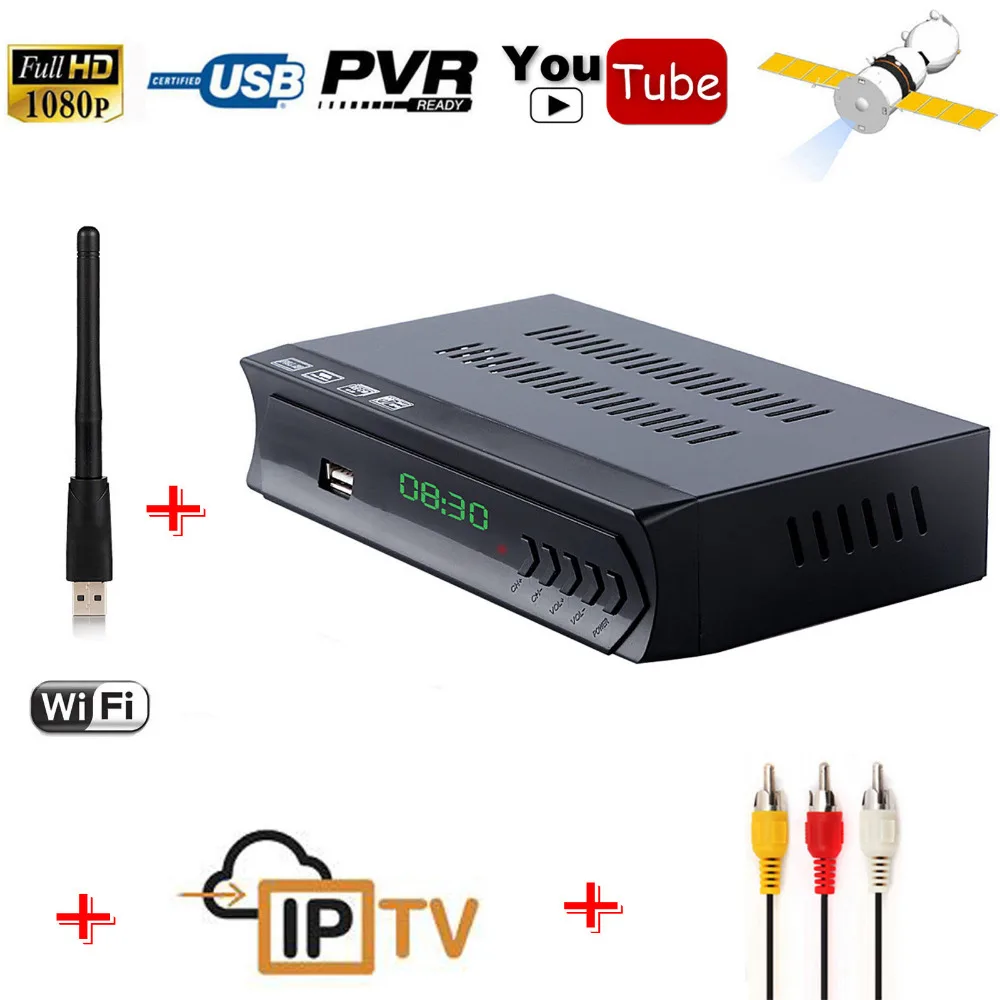 

Hot Mini Size DVB-S2 DVB-S HD/SD Decorder Digital Satellite Receiver IPTV USB Record RJ45 Lan Wifi Youtbe IKS CS Cline Biss vu