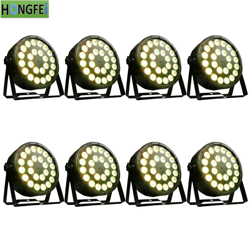 

8pieces /lot 24x12w rgbw 4-in-1 led par lights 12w led flat par light dmx512 Professional stage dyeing lights
