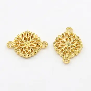 

Alloy Hollow Flower Links, 1/1 Loop Connectors, Golden, 13x18x2mm, Hole: 1mm