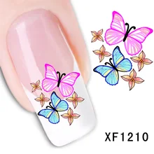 Nail Art Sticker Colorful butterfly Decal Beauty manicure Water Transfer Stickers Flowers Design Manicure Tool