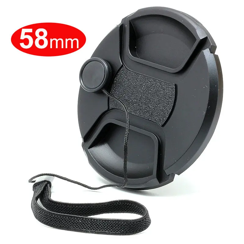 

58mm Center Pinch Snap-On Front Lens Cap Cover for Canon 600D 800D 750D 200D Fujifilm X-T2 X-T10 X-T30 16-50/18-55mm