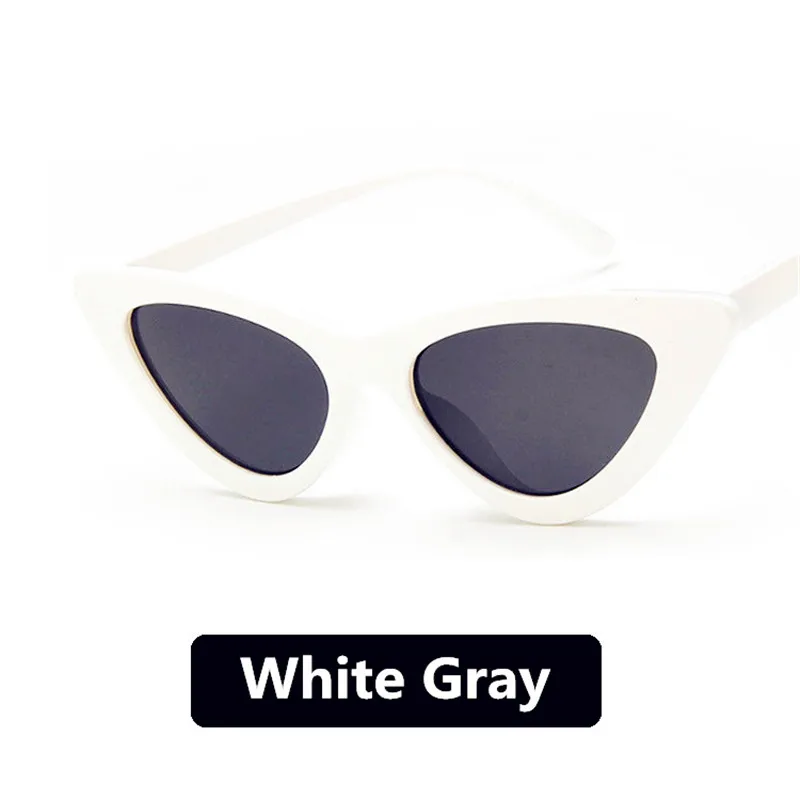 Модные ретро солнцезащитные очки "кошачий глаз" женские брендовые дизайнерские винтажные черные красные белые солнцезащитные очки кошачий глаз женские маленькие солнцезащитные очки - Цвет линз: White