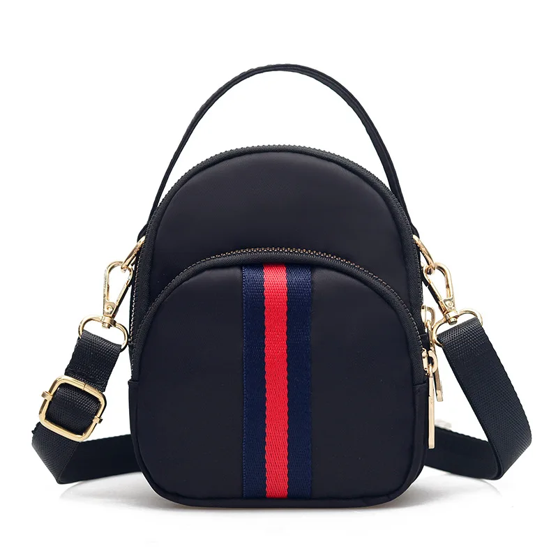 

Summer new ladies stripe waterproof handbag nylon mini shoulder bag casual trend versatile cross small bag