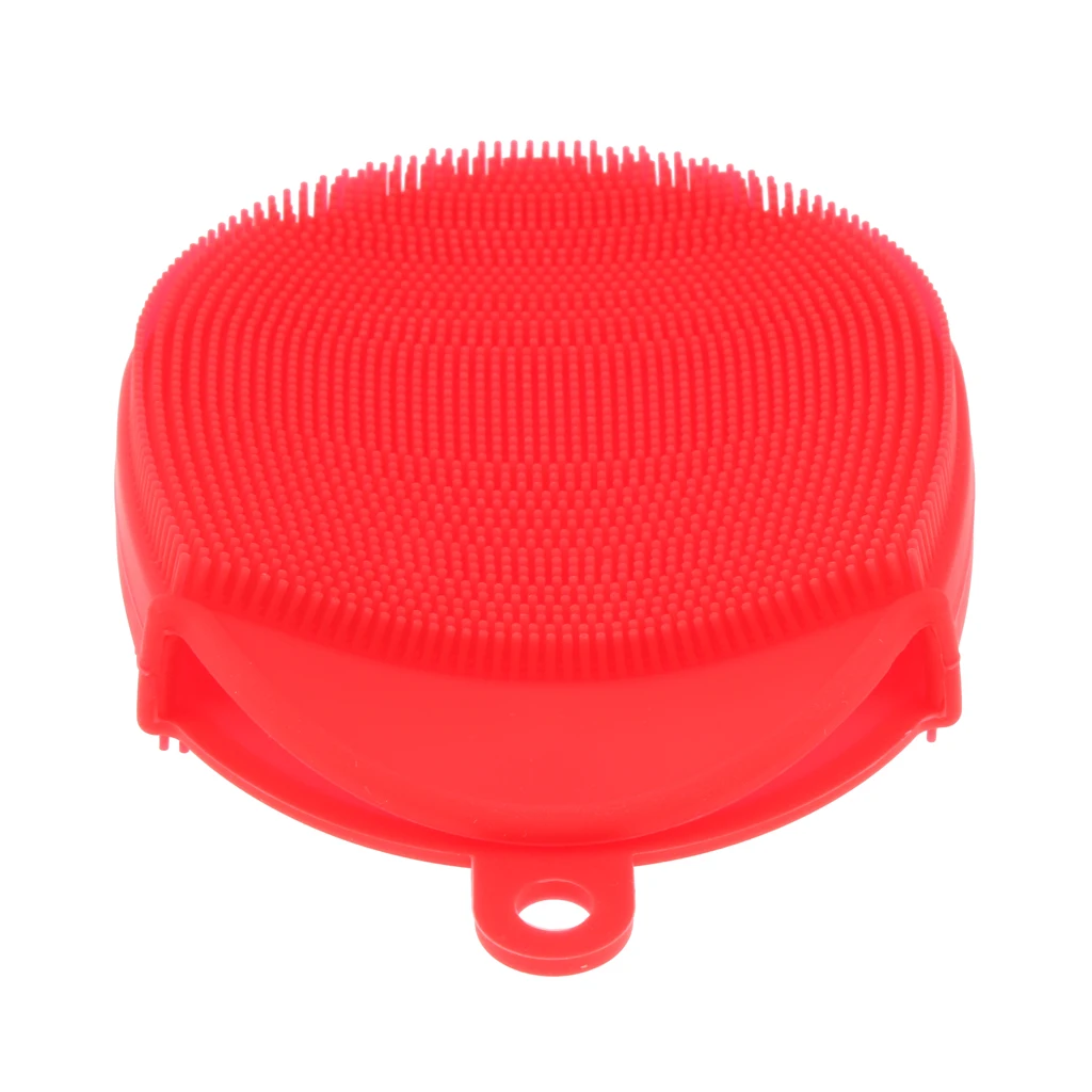 Silicone Massage Bath Glove Brush Shower Exfoliating Body Massage Scrubber Red / Orange / Pink / Blue