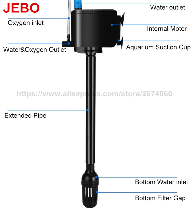 Многофункциональный водяной насос JEBO 3 в 1 для аквариума 20 Вт аквариумный супер