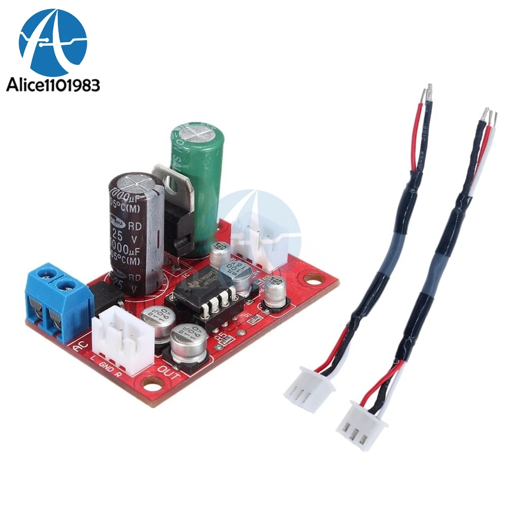 

Rectifier Bridge NE5532 Audio OP AMP Microphone Preamps Pre-Amplifier Pre Amplifier Board IC Socket DC 9-24V AC 8-16V DIY KIT