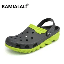 Ramialali Большие размеры 38–46 Для мужчин летние Сандалии для девочек дышащие Пляжные сланцы Для мужчин S Шлёпанцы для женщин мужской sandalias выдалбливают Мужская обувь