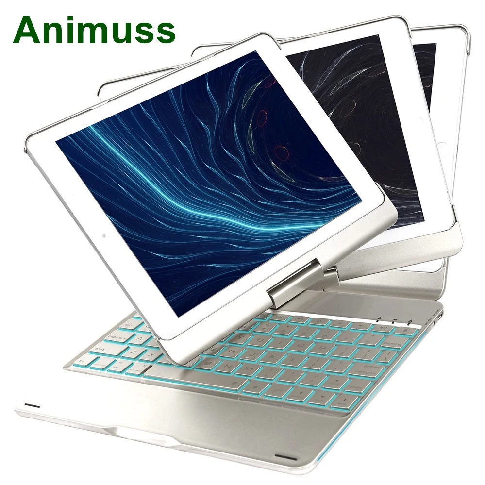 

animuss for iPad pro 10.5 inch Tablet PC Bluetooth Keyboard Metal Colorful Backlight Protective Shell Wireless Keyboard Case