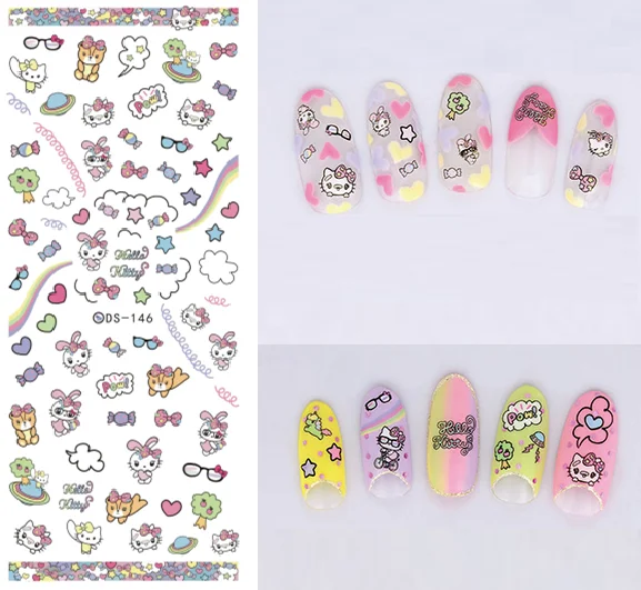 Rocooart DS137 2018 Water Transfer Nails Art Sticker Purple Rose Hearts