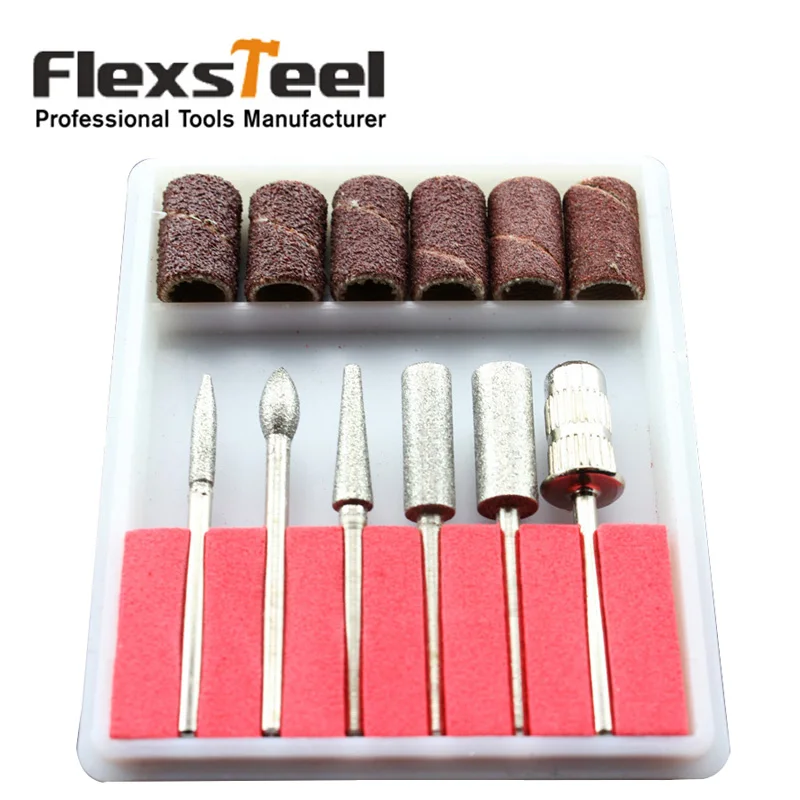 12pcs Nail Drill Kit Bits File Sanding Paper Roll Band Abrasives Tools