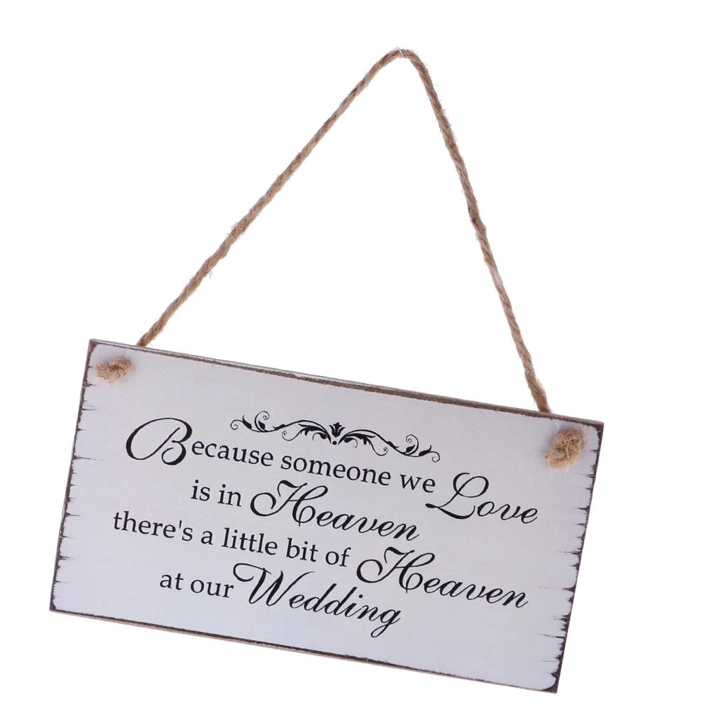 Because Someone We love is in Heaven Wooden Wedding Sign Memorial Gift House Door Hanging Decor Hotel Bar Gate Decor