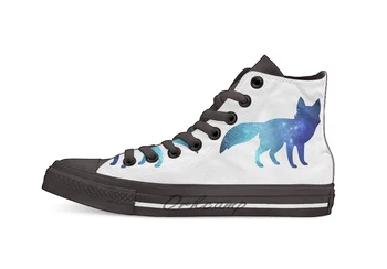 

Fox in Space Design breathable Casual High Top lace-up Canvas shoes sneakers