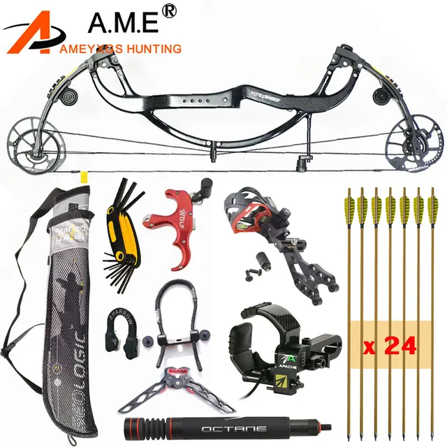 Carbon Fiber Compound Bow Archery Take down Right hand Archery Hunting