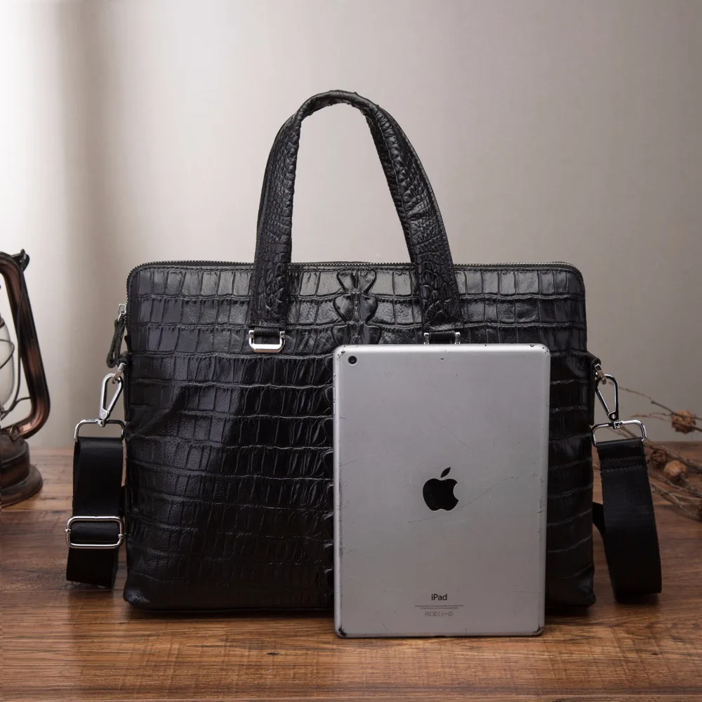 Мужской черный офисный портфель из натуральной кожи Maletas, деловой портфель, 15,6 дюймов, чехол для ноутбука, портфель, сумка, сумка-мессенджер, 7241