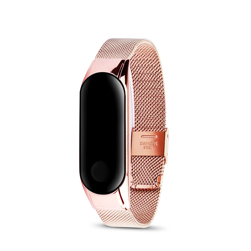 

Metal chain Bracelet For Xiaomi Mi Band 3 / NFC Stainless Steel Folding clasp Fresh looks mi band 3 Strap