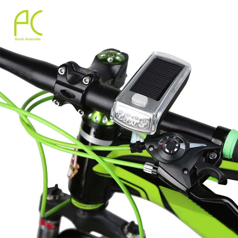 PCycling Solar Power Bike Lights Bicycle Led Light 3 Mode 4 LED Vintage Waterproof Bicycle Solar
