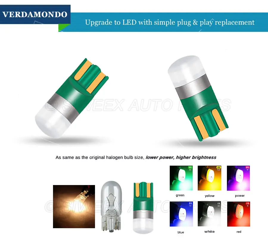 Новинка светодиодная алюминиевая лампа T10 W5W 3030 1smd светильник верхняя линза белый